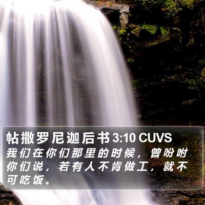帖 撒 罗 尼 迦 后 书 3:10 CUVS Bible Verse Image