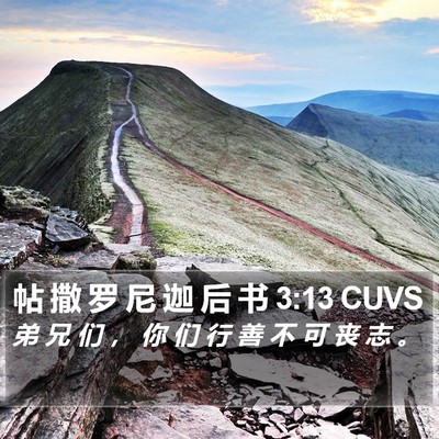 帖 撒 罗 尼 迦 后 书 3:13 CUVS Bible Verse Image