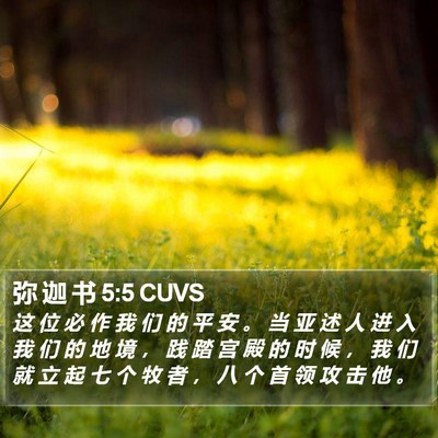 弥 迦 书 5:5 CUVS Bible Verse Image