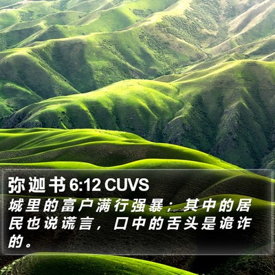 弥 迦 书 6:12 CUVS Bible Verse Image