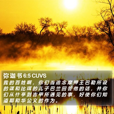 弥 迦 书 6:5 CUVS Bible Verse Image