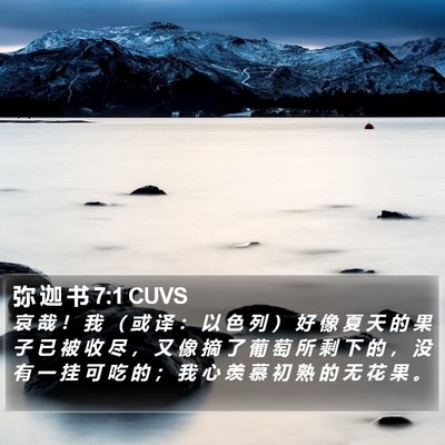 弥 迦 书 7:1 CUVS Bible Verse Image