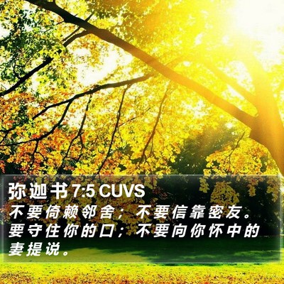 弥 迦 书 7:5 CUVS Bible Verse Image