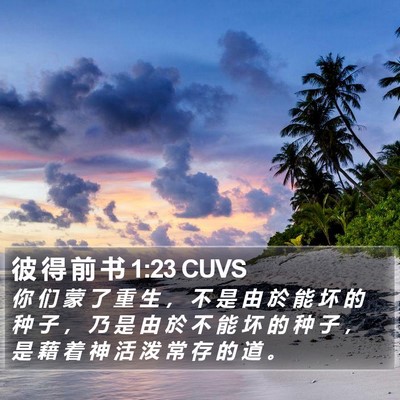 彼 得 前 书 1:23 CUVS Bible Verse Image