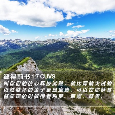 彼 得 前 书 1:7 CUVS Bible Verse Image