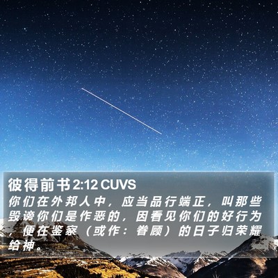 彼 得 前 书 2:12 CUVS Bible Verse Image