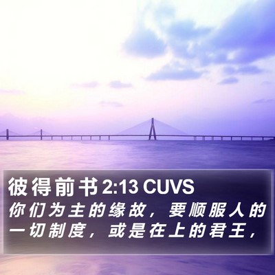 彼 得 前 书 2:13 CUVS Bible Verse Image