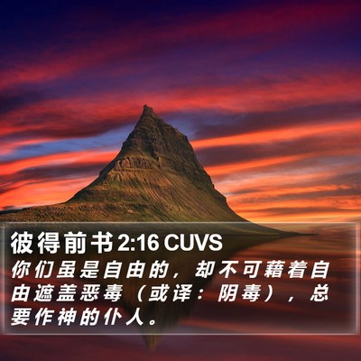 彼 得 前 书 2:16 CUVS Bible Verse Image