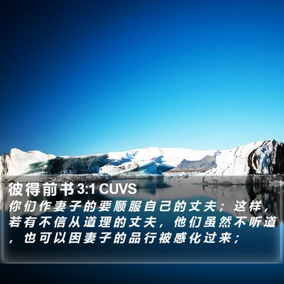 彼 得 前 书 3:1 CUVS Bible Verse Image