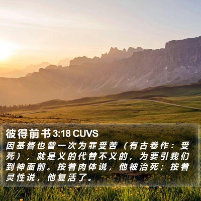 彼 得 前 书 3:18 CUVS Bible Verse Image