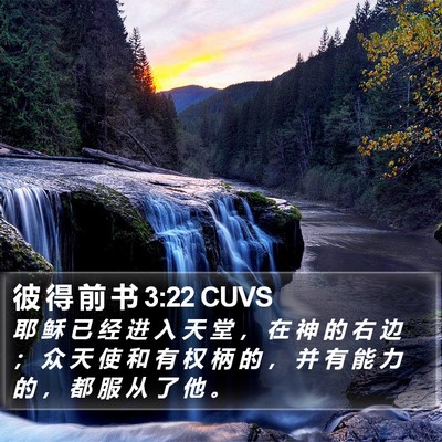 彼 得 前 书 3:22 CUVS Bible Verse Image