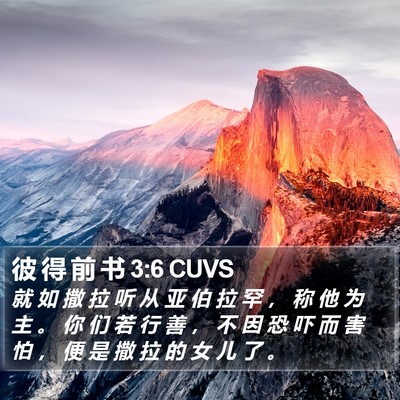 彼 得 前 书 3:6 CUVS Bible Verse Image