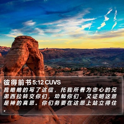彼 得 前 书 5:12 CUVS Bible Verse Image
