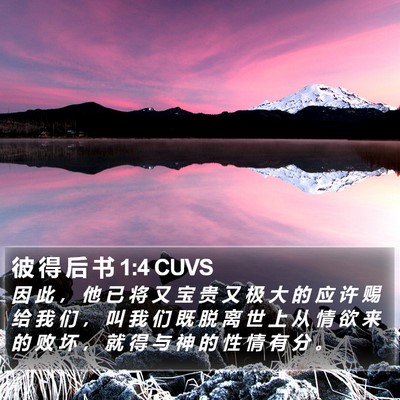 彼 得 后 书 1:4 CUVS Bible Verse Image
