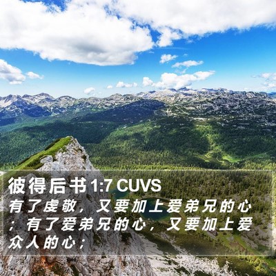彼 得 后 书 1:7 CUVS Bible Verse Image