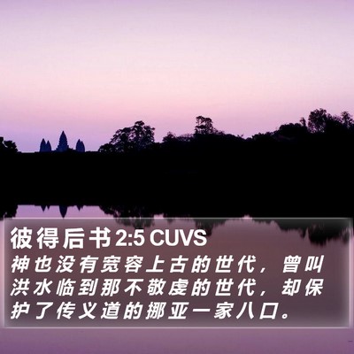 彼 得 后 书 2:5 CUVS Bible Verse Image