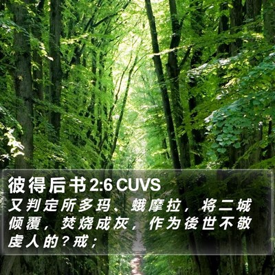 彼 得 后 书 2:6 CUVS Bible Verse Image