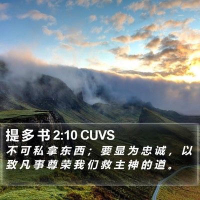 提 多 书 2:10 CUVS Bible Verse Image