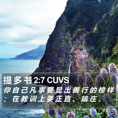 提 多 书 2:7 CUVS Bible Verse Image