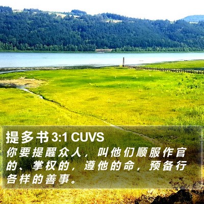提 多 书 3:1 CUVS Bible Verse Image