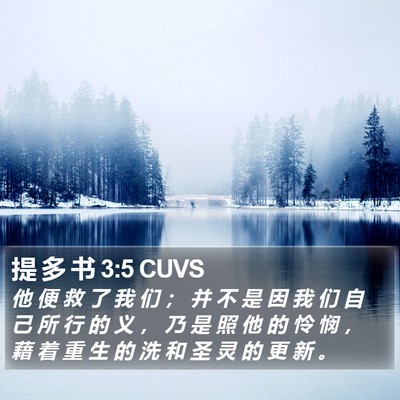 提 多 书 3:5 CUVS Bible Verse Image