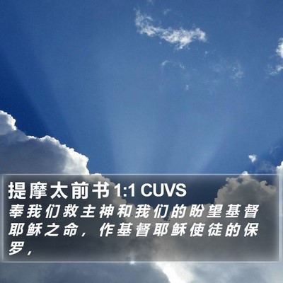 提 摩 太 前 书 1:1 CUVS Bible Verse Image