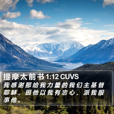 提 摩 太 前 书 1:12 CUVS Bible Verse Image