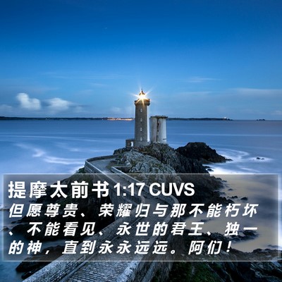 提 摩 太 前 书 1:17 CUVS Bible Verse Image