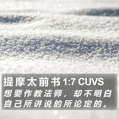 提 摩 太 前 书 1:7 CUVS Bible Verse Image