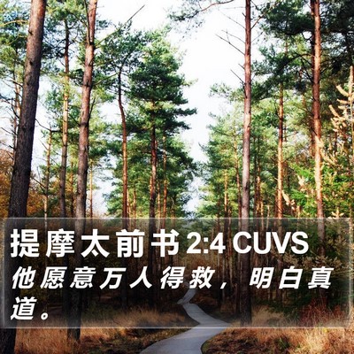 提 摩 太 前 书 2:4 CUVS Bible Verse Image