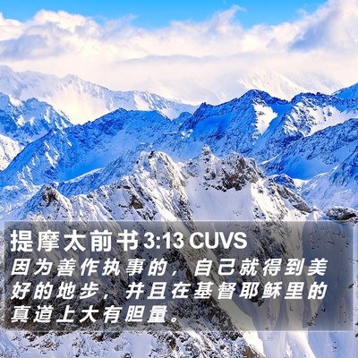 提 摩 太 前 书 3:13 CUVS Bible Verse Image