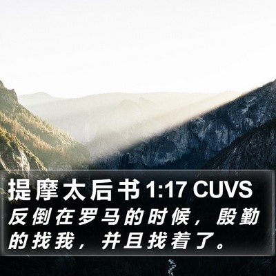 提 摩 太 后 书 1:17 CUVS Bible Verse Image