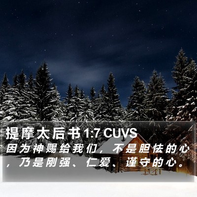 提 摩 太 后 书 1:7 CUVS Bible Verse Image