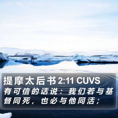提 摩 太 后 书 2:11 CUVS Bible Verse Image