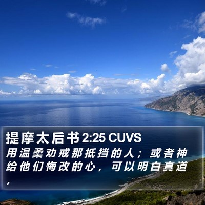 提 摩 太 后 书 2:25 CUVS Bible Verse Image