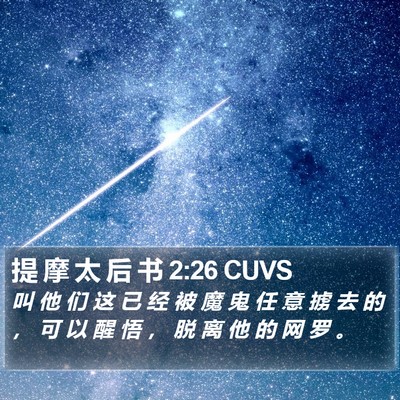 提 摩 太 后 书 2:26 CUVS Bible Verse Image