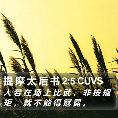 提 摩 太 后 书 2:5 CUVS Bible Verse Image
