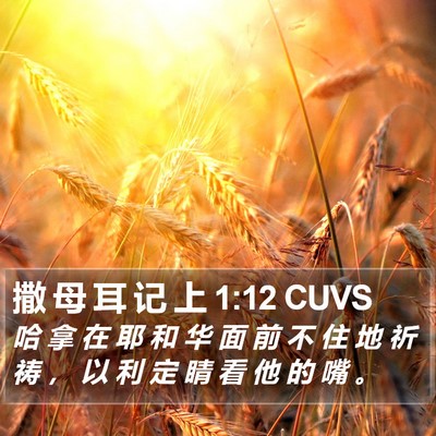 撒 母 耳 记 上 1:12 CUVS Bible Verse Image