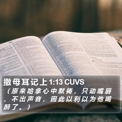 撒 母 耳 记 上 1:13 CUVS Bible Verse Image