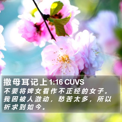 撒 母 耳 记 上 1:16 CUVS Bible Verse Image