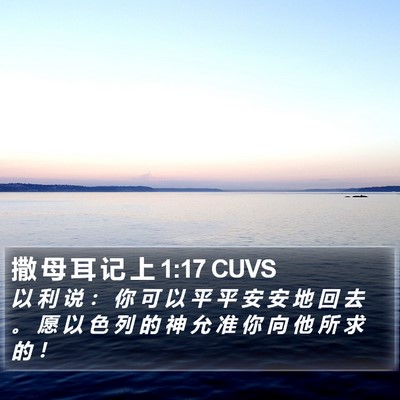 撒 母 耳 记 上 1:17 CUVS Bible Verse Image