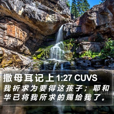 撒 母 耳 记 上 1:27 CUVS Bible Verse Image
