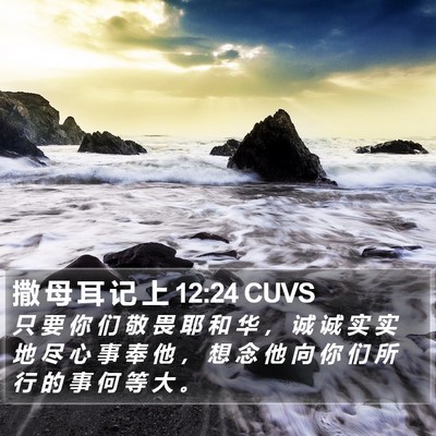 撒 母 耳 记 上 12:24 CUVS Bible Verse Image