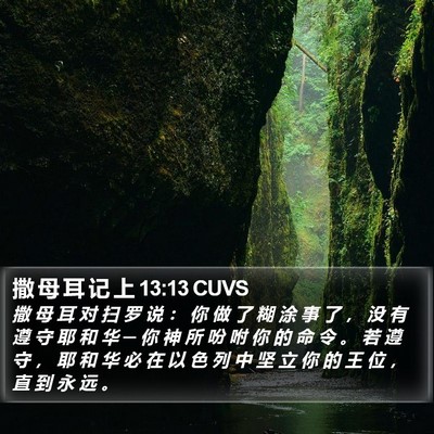 撒 母 耳 记 上 13:13 CUVS Bible Verse Image