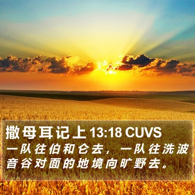 撒 母 耳 记 上 13:18 CUVS Bible Verse Image