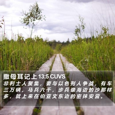 撒 母 耳 记 上 13:5 CUVS Bible Verse Image