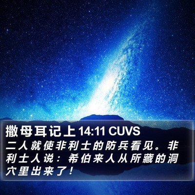 撒 母 耳 记 上 14:11 CUVS Bible Verse Image