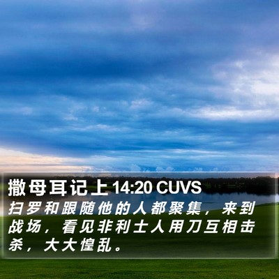 撒 母 耳 记 上 14:20 CUVS Bible Verse Image
