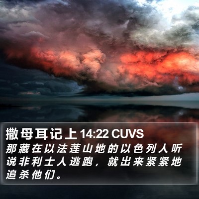 撒 母 耳 记 上 14:22 CUVS Bible Verse Image