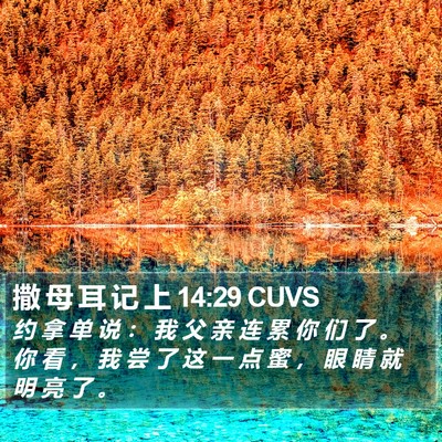 撒 母 耳 记 上 14:29 CUVS Bible Verse Image